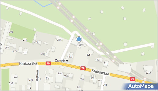 Zabierzów, Krakowska, 299, mapa Zabierzów