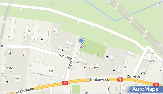 Zabierzów, Krakowska, 303, mapa Zabierzów