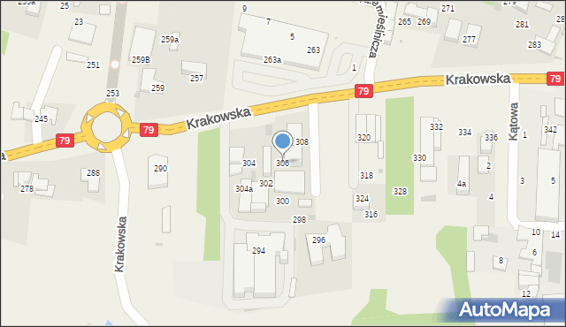 Zabierzów, Krakowska, 306, mapa Zabierzów