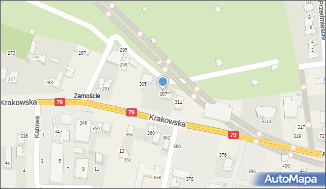 Zabierzów, Krakowska, 307, mapa Zabierzów