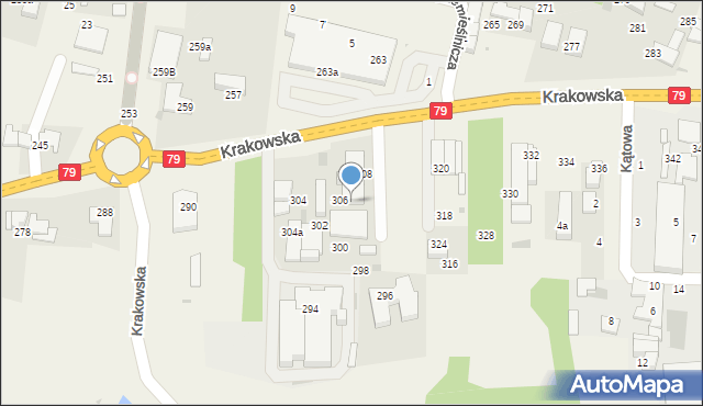 Zabierzów, Krakowska, 310, mapa Zabierzów