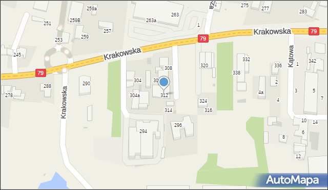 Zabierzów, Krakowska, 312, mapa Zabierzów