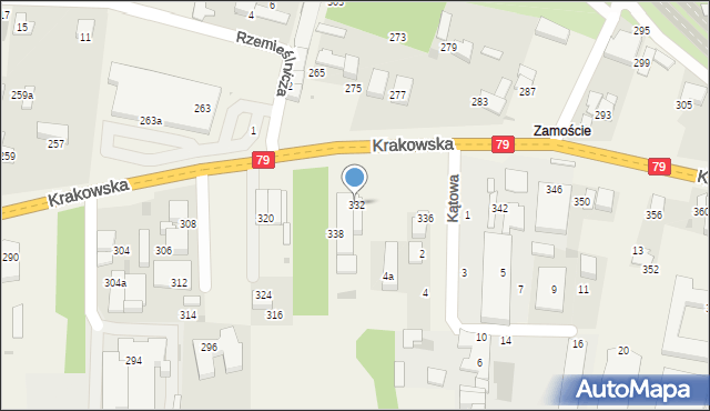 Zabierzów, Krakowska, 332, mapa Zabierzów