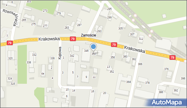 Zabierzów, Krakowska, 350, mapa Zabierzów