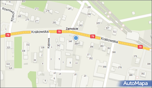 Zabierzów, Krakowska, 350, mapa Zabierzów