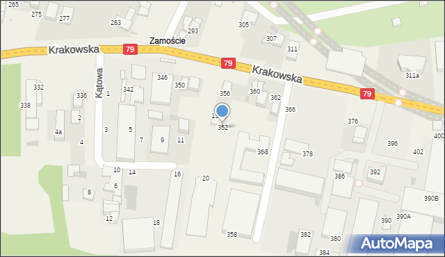 Zabierzów, Krakowska, 352, mapa Zabierzów