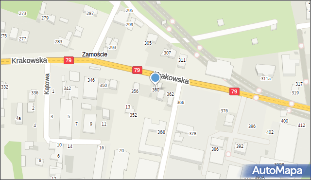 Zabierzów, Krakowska, 360, mapa Zabierzów