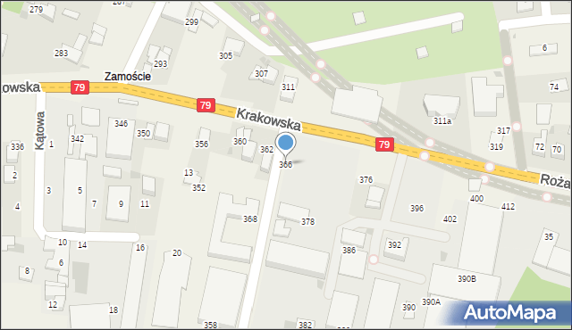 Zabierzów, Krakowska, 366, mapa Zabierzów