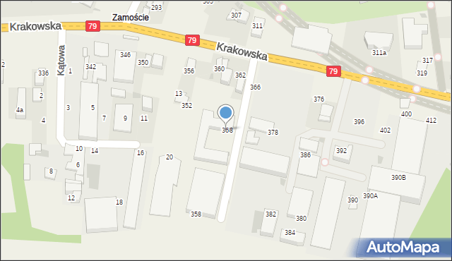 Zabierzów, Krakowska, 368, mapa Zabierzów