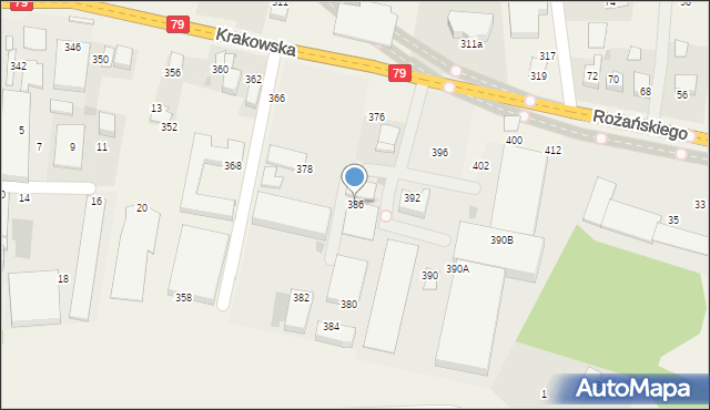 Zabierzów, Krakowska, 386, mapa Zabierzów