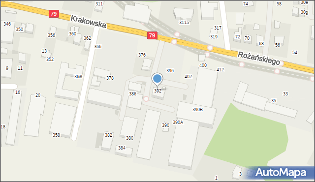 Zabierzów, Krakowska, 392, mapa Zabierzów