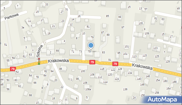 Zabierzów, Krakowska, 77, mapa Zabierzów
