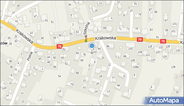 Zabierzów, Krakowska, 84, mapa Zabierzów