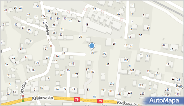 Zabierzów, Krakowska, 85, mapa Zabierzów