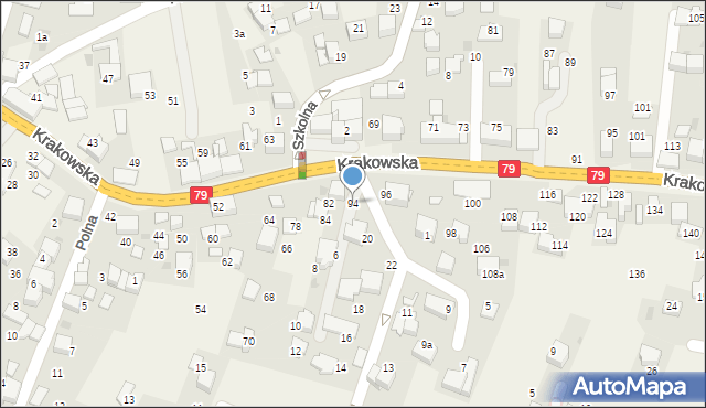 Zabierzów, Krakowska, 94, mapa Zabierzów