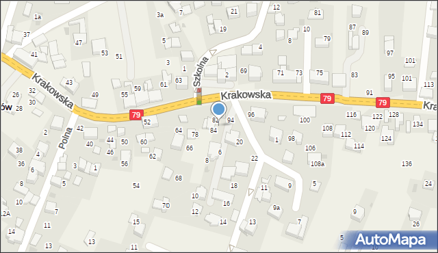 Zabierzów, Krzyżowa, 2, mapa Zabierzów