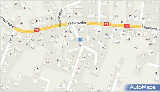 Zabierzów, Krzyżowa, 22, mapa Zabierzów