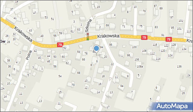 Zabierzów, Krzyżowa, 4, mapa Zabierzów