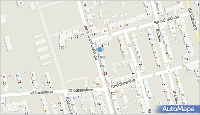 Zabrze, Króla Jana III Sobieskiego, 28A, mapa Zabrza