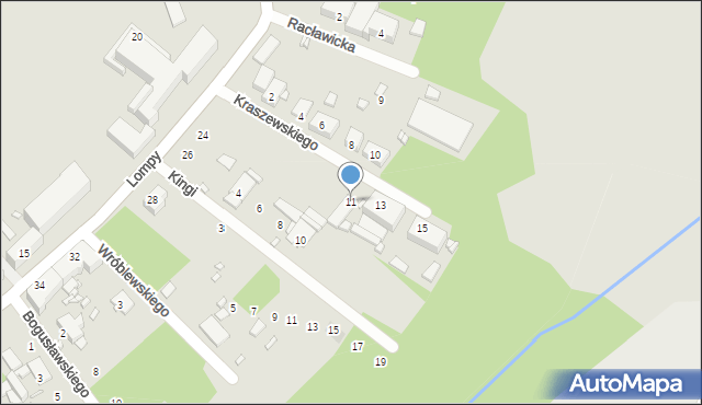 Zabrze, Kraszewskiego Józefa Ignacego, 11, mapa Zabrza