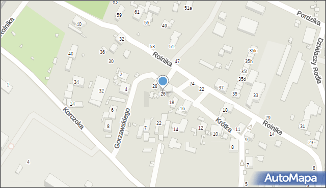 Zabrze, Krótka, 26, mapa Zabrza