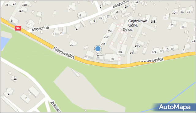 Zabrze, Krakowska, 22, mapa Zabrza