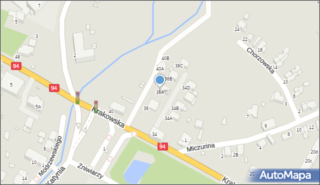 Zabrze, Krakowska, 36A, mapa Zabrza