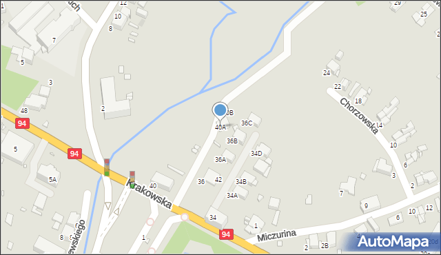 Zabrze, Krakowska, 40A, mapa Zabrza