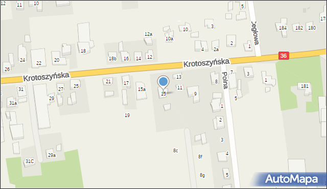 Zacharzew, Krotoszyńska, 15, mapa Zacharzew