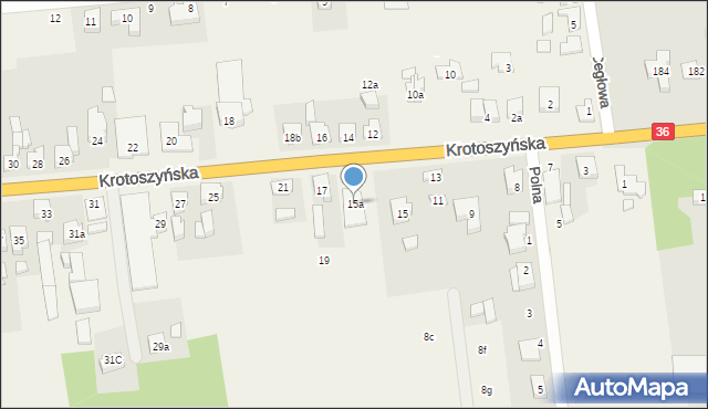 Zacharzew, Krotoszyńska, 15a, mapa Zacharzew