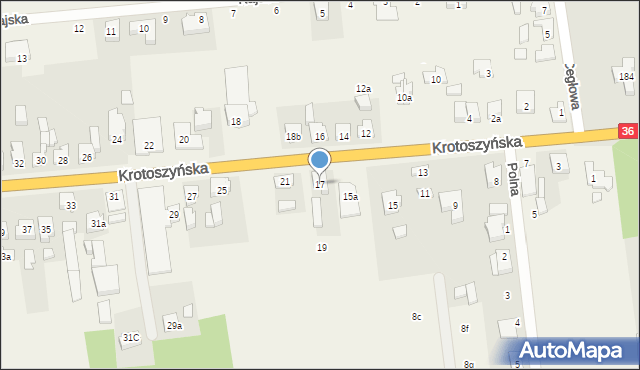 Zacharzew, Krotoszyńska, 17, mapa Zacharzew