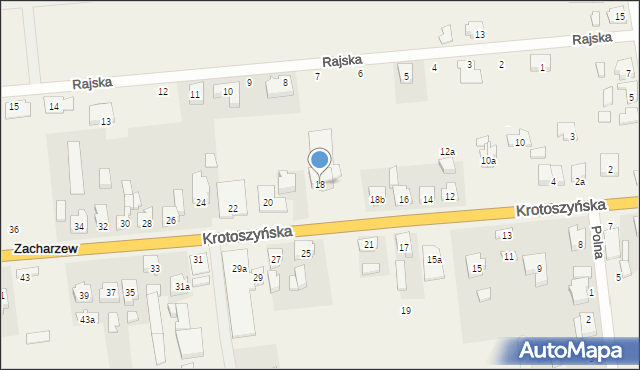 Zacharzew, Krotoszyńska, 18, mapa Zacharzew