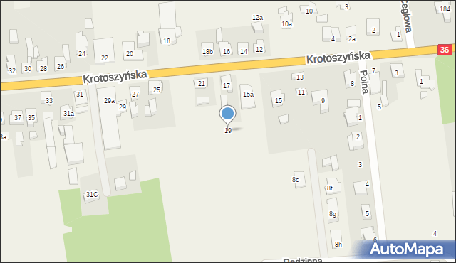 Zacharzew, Krotoszyńska, 19, mapa Zacharzew