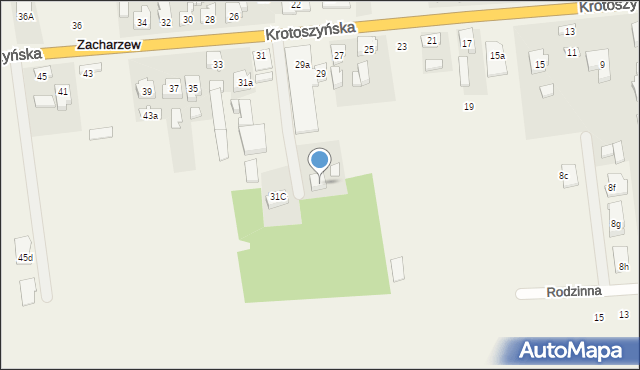 Zacharzew, Krotoszyńska, 29a, mapa Zacharzew