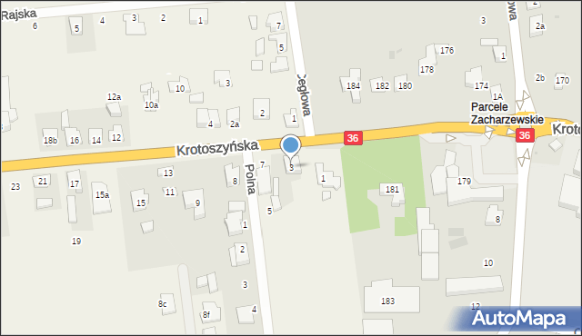 Zacharzew, Krotoszyńska, 3, mapa Zacharzew