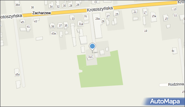 Zacharzew, Krotoszyńska, 31b, mapa Zacharzew