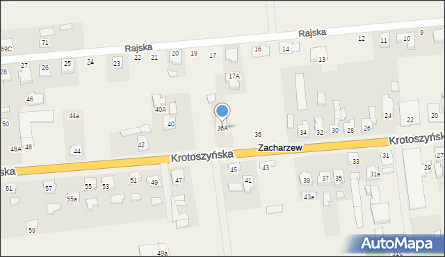 Zacharzew, Krotoszyńska, 36A, mapa Zacharzew