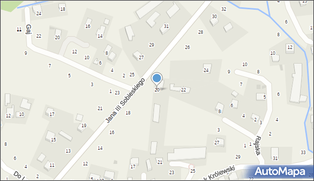 Zagacie, Króla Jana III Sobieskiego, 20, mapa Zagacie