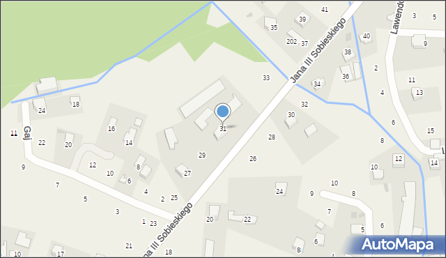 Zagacie, Króla Jana III Sobieskiego, 31, mapa Zagacie