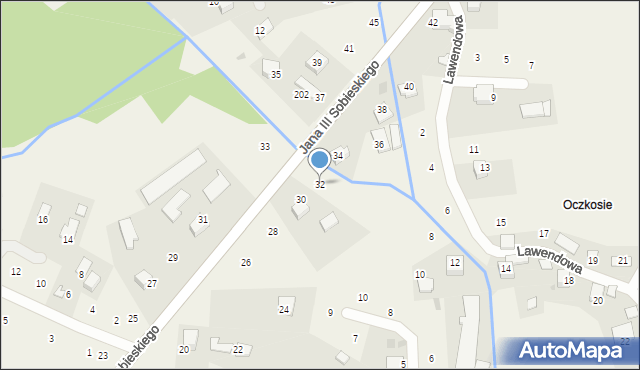 Zagacie, Króla Jana III Sobieskiego, 32, mapa Zagacie