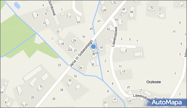 Zagacie, Króla Jana III Sobieskiego, 38, mapa Zagacie