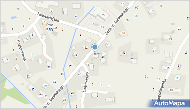 Zagacie, Króla Jana III Sobieskiego, 46, mapa Zagacie