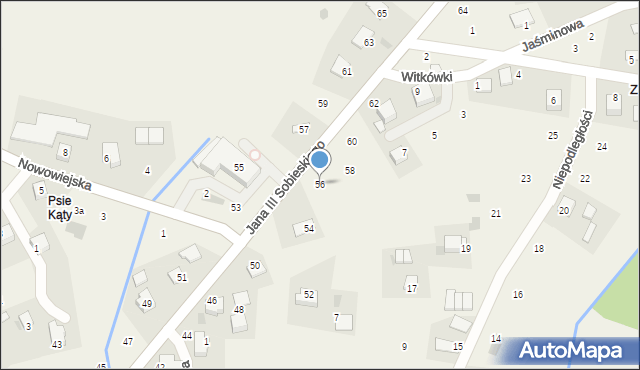 Zagacie, Króla Jana III Sobieskiego, 56, mapa Zagacie
