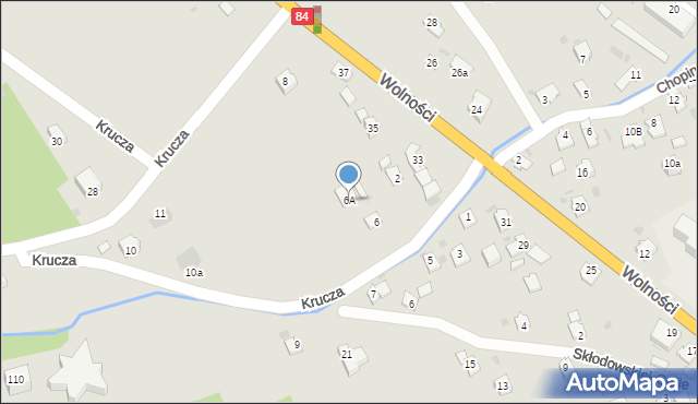 Zagórz, Krucza, 6A, mapa Zagórz