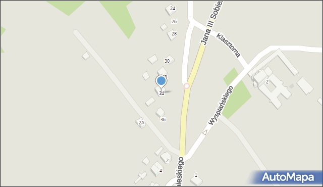 Zakliczyn, Króla Jana III Sobieskiego, 34, mapa Zakliczyn