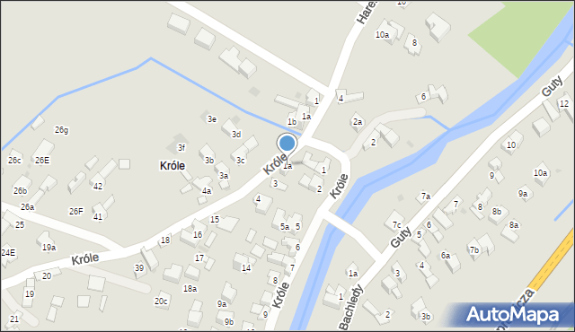 Zakopane, Króle, 1a, mapa Zakopanego