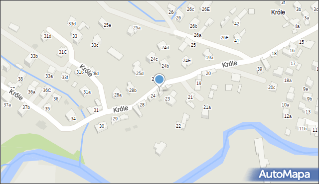 Zakopane, Króle, 24a, mapa Zakopanego