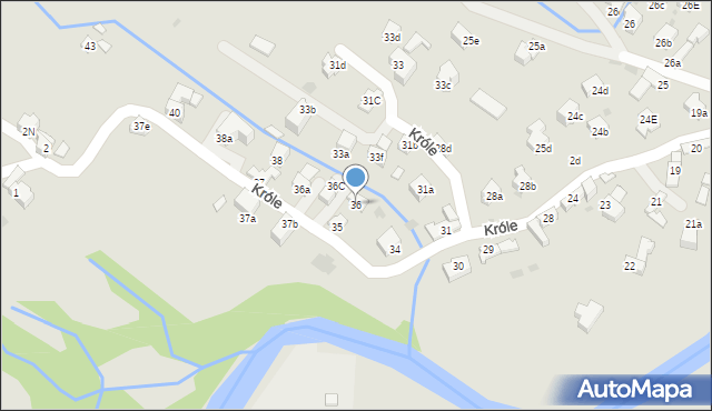 Zakopane, Króle, 36, mapa Zakopanego