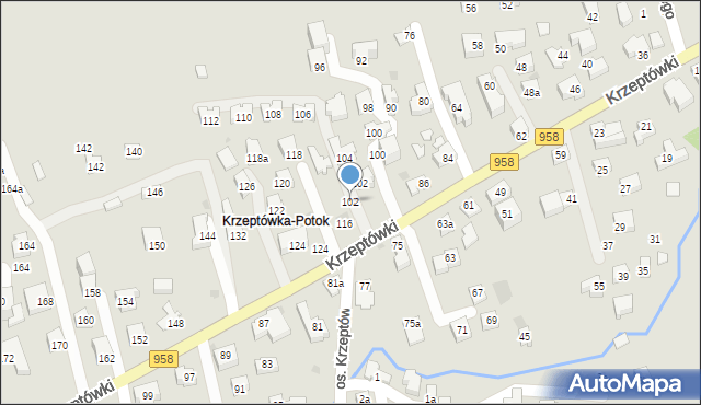 Zakopane, Krzeptówki, 102, mapa Zakopanego