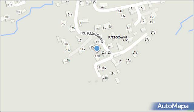 Zakopane, Krzeptówki, 12D, mapa Zakopanego